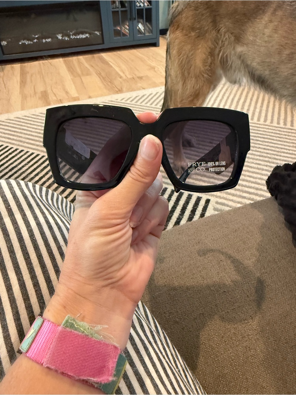 Frye Black Square Oversized Women's Sunglasses